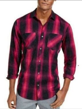 Men's Shirt International Concepts Men's Leo Plaid Shirt Large NWT